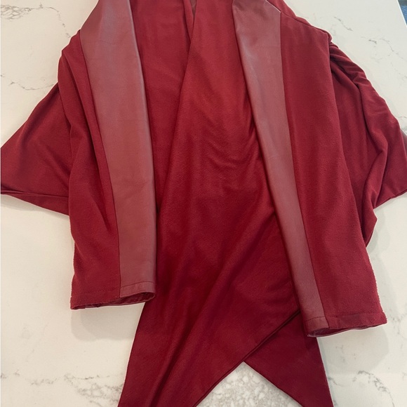 Bagatelle Genuine Leather Mixed Media Open Jacket Cardigan Women Size L EUC - Picture 3 of 10